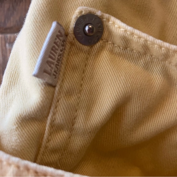 Lauren by Ralph Lauren Butter Yellow High Rise Crop Pants size‎ 14 100% Cotton - Picture 2 of 7